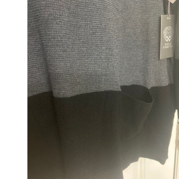 VINCE CAMUTO NWT Waffle Stitched Color Block Sweater Cream/Gray Size XXL - Picture 5 of 8